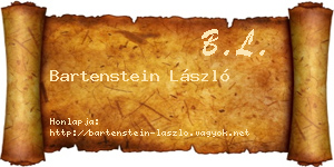 Bartenstein László névjegykártya