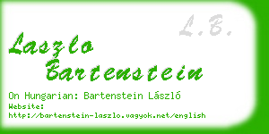 laszlo bartenstein business card